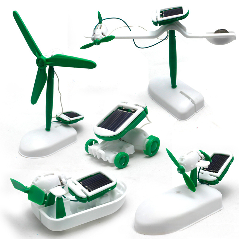 Model Kit U Boat - 6-in-1 Solarbetriebenes Roboter-Bausatz-Set: Schiff, Ventilator, Windmühle,